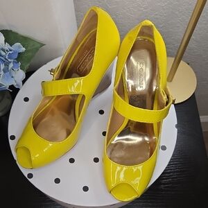 Coach Bright Yellow Patent Wedges